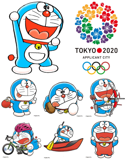 日本东京派出「哆啦a梦(doraemon)」争取举办2020年奥运,推出各种